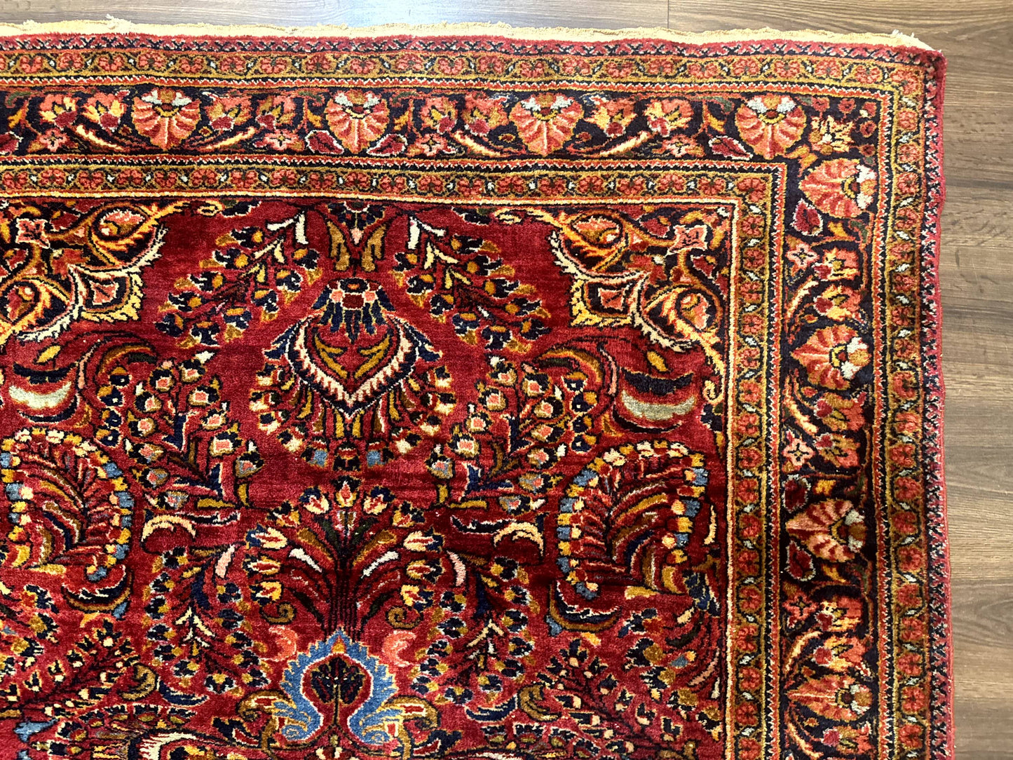 Persian Lilihan Rug 5x6, Red, Floral, Antique Persian Carpet