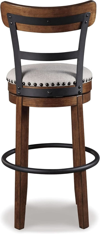 Valebeck 30 Inch Farmhouse Pub Height Bar Stool Brown