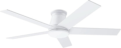 52 Inch White Ceiling Fan With Light Six Speed DC Motor
