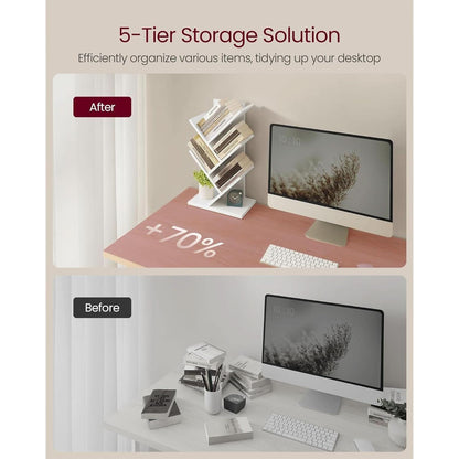 Cloud White Tree Bookshelf Five Tier Corner Shelf Unit