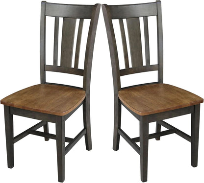 International Concepts Splatback Dining Chair Hickory Washed Coal
