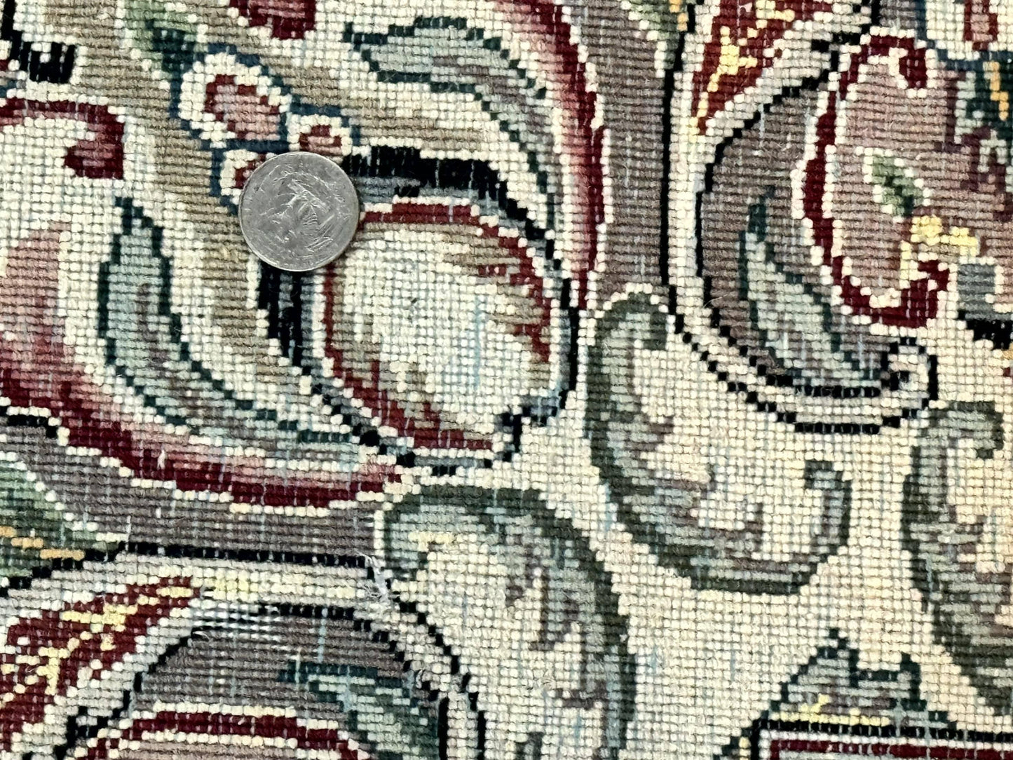 Black Pak Persian Rug 8x11, Floral Pattern, Hand Knotted Vintage Wool Rug with Silk Highlights, Fine 200 KPSI