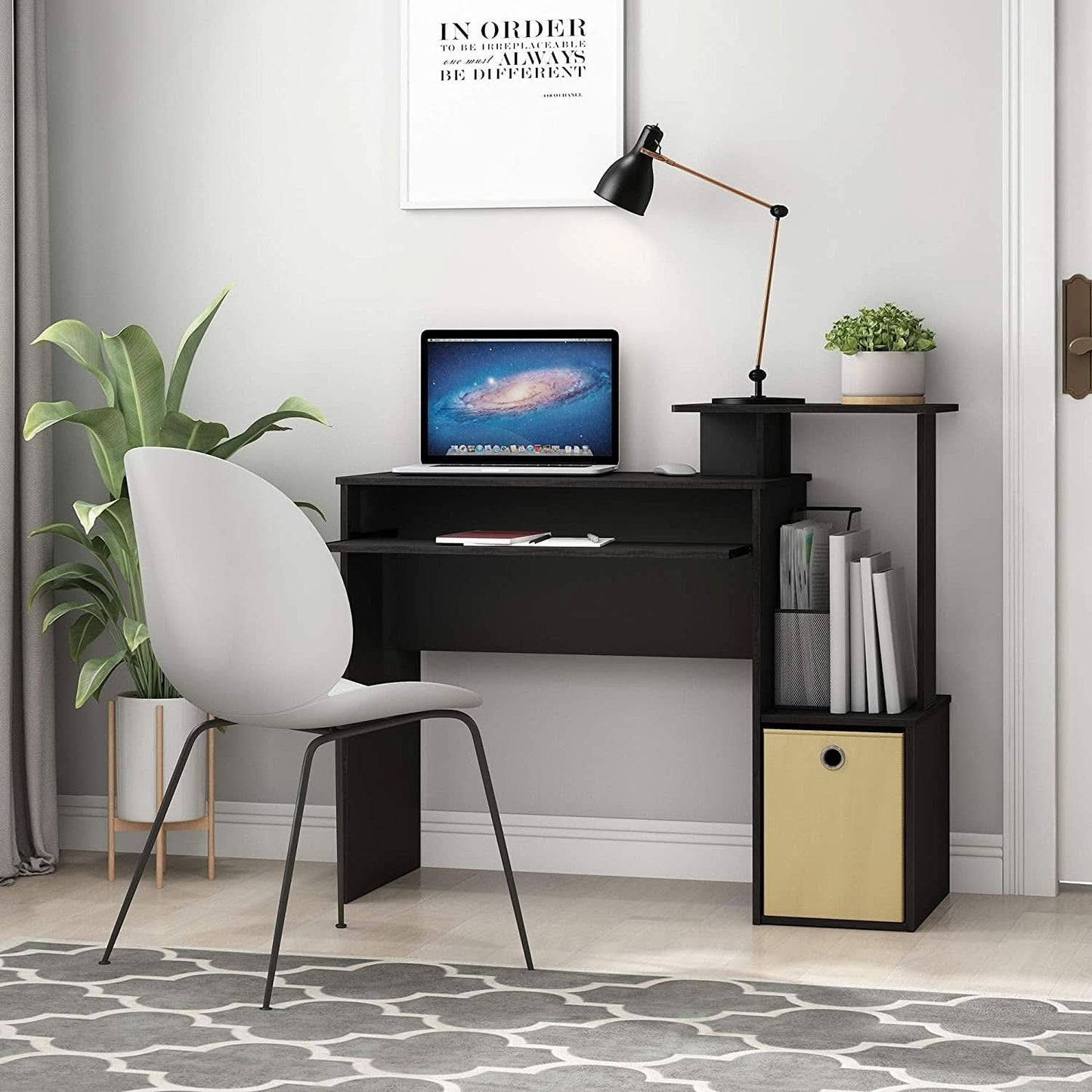 Econ Multipurpose Home Office Writing Desk Black Brown