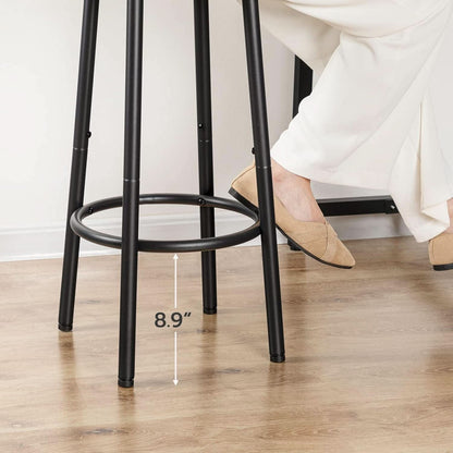 Bar Height Stools Set Of 2 With Footrest Rustic Brown