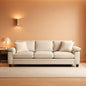 124 Inch Chenille Beige Modular Sectional Sofa With Throw Pillows