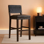 Cohen Mid Century Bar Stool 29 Inch Wood Black Faux Leather