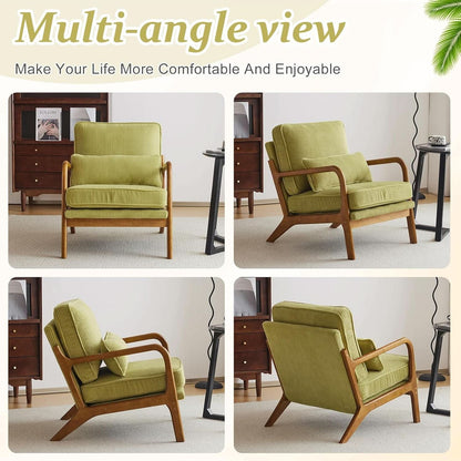 Nightshade Green Armchair With Lumbar Pillow Home Office