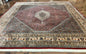 Square Indo Persian Bidjar Rug 10x10, Red, Handmade Vintage Wool Carpet