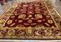 Indo Mahal Rug 9x12, Allover Pattern, Dark Red, Traditional Wool Area Rug