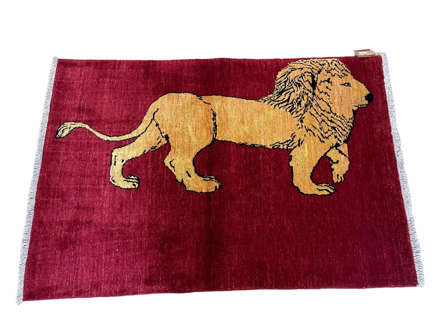 3 X 5 Handmade Hand-Knotted Quality Wool Rug Lion Red Veg Dyes Tribal Pictorial