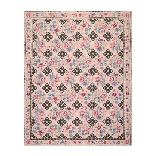 7'7" x 9'9" Hand Woven Traditional French Aubusson Needlepoint Area Rug