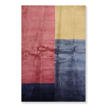 6'2" x 8'7" Hand Knotted Wool Tibetan Oriental Area Rug Contemporary Rose