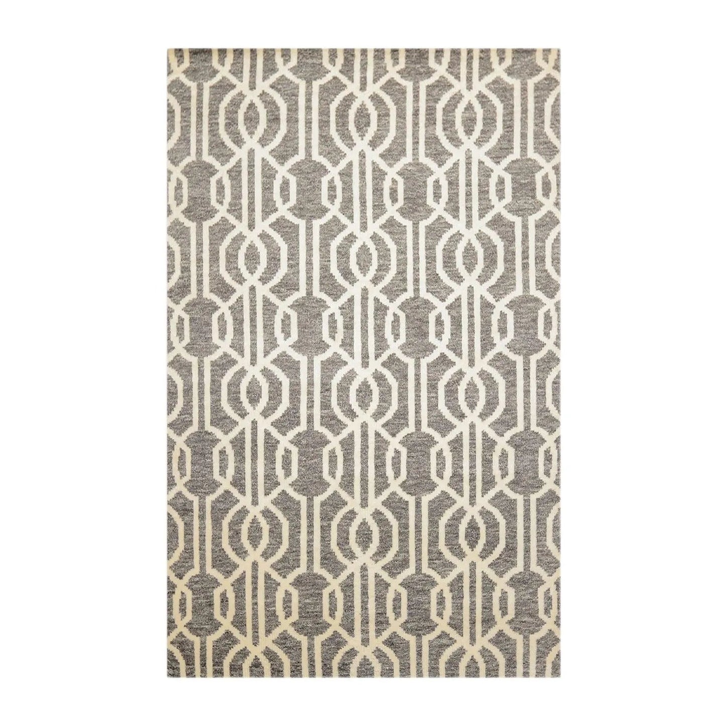 5' x 8' Hand Knotted Contemporary Designer Wool Oriental Area Rug Gray