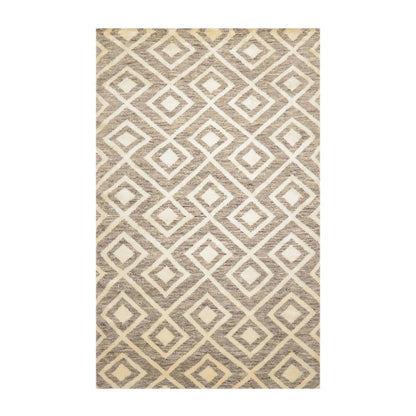 5 x 8 Hand Knotted Designer Moroccan 100% Wool Oriental Area Rug Ivory