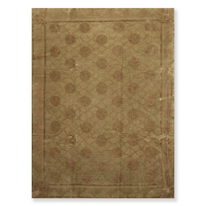 9' x 12' Hand Knotted Designer Wool & Silk Tibetan Oriental Area Rug Moss