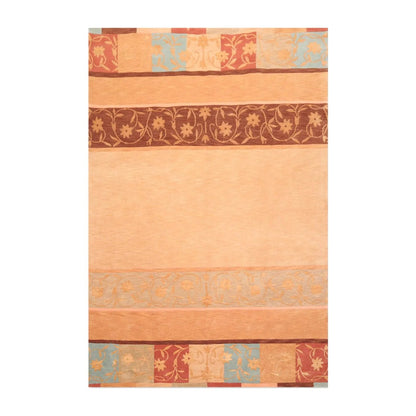 6' x 9' Hand Knotted Superfine Wool & Silk Tibetan Modern Area Rug Tan