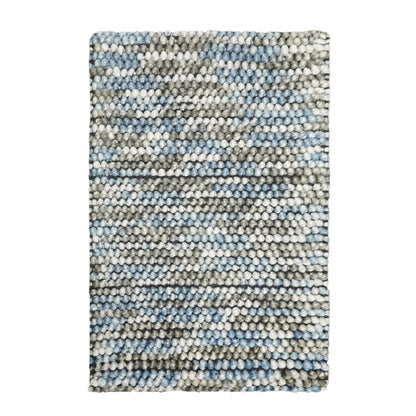 Multi Size Gray, Ivory Handmade Polyester Braided Mat Oriental Area Rug