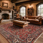 7'6"x 10'3" Hand knotted Antique Traditional Wool Oriental Area Rug Orangy Red