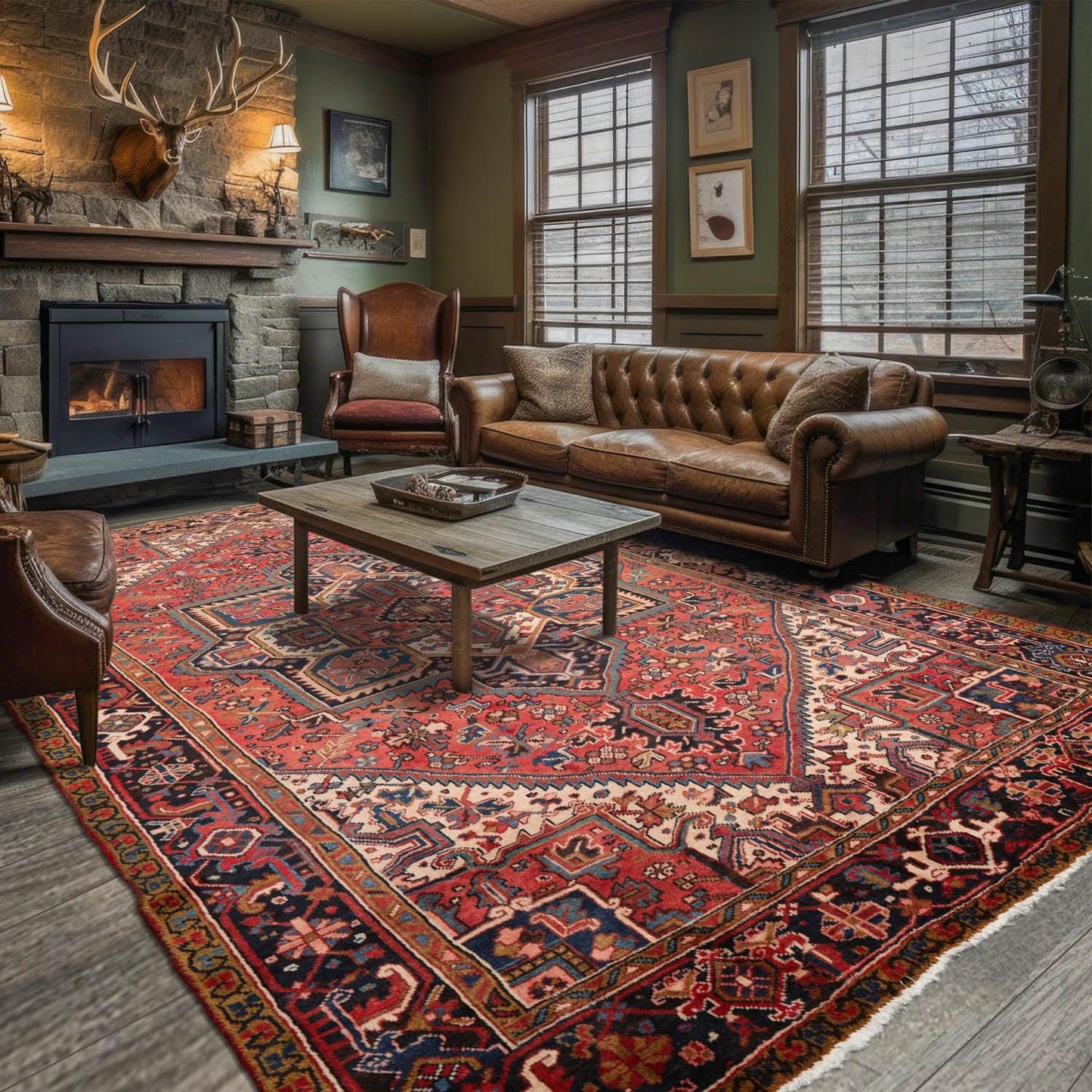 7'6" x 11'1" Early 20th century Antique Hand Knotted Wool Oriental Area Rug Apricot
