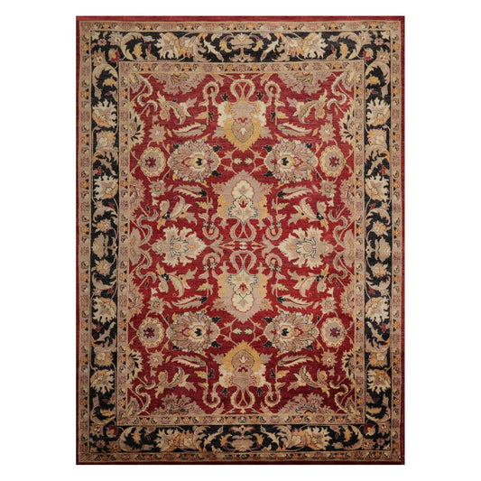 8'6" x 11'7" Hand Knotted Peshawar Stone wash Vegetable dyes 100% Wool Area Rug Rusty Red