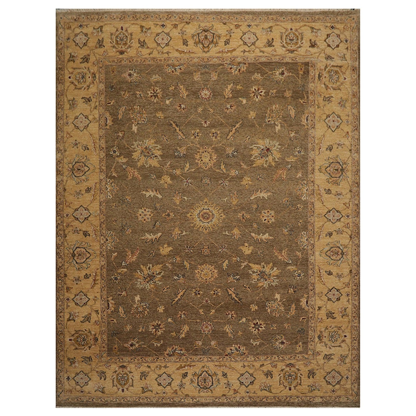 9' x 11'8" Hand Knotted 100% Wool Agra Vegetable Dyes Oriental Area Rug Moss