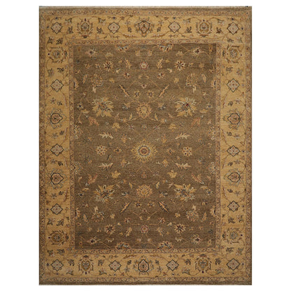 9' x 11'8" Hand Knotted 100% Wool Agra Vegetable Dyes Oriental Area Rug Moss