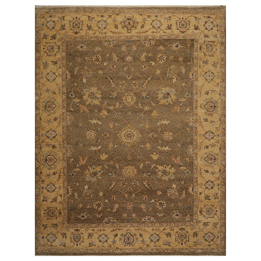 9' x 11'8" Hand Knotted 100% Wool Agra Vegetable Dyes Oriental Area Rug Moss