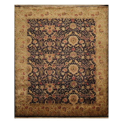 8'2" x 9'10" Hand Knotted Wool Agra 250 KPSI S.fine Veg dyes Area Rug Charcoal