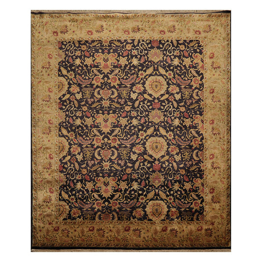 8'2" x 9'10" Hand Knotted Wool Agra 250 KPSI S.fine Veg dyes Area Rug Charcoal