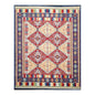 8 x 11 Geometric Panel Style Wool Area Rug Ivory Made in USA