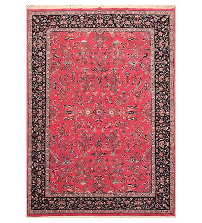6' x 8'11'' Hand Knotted Wool PakPersian 16/18 Isphahan 300 KPSI Area Rug Pink