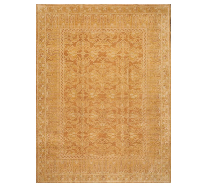 8'3'' x 11'3'' Wool Foundation Hand Knotted Wool Rare Egyptian Area Rug Brown