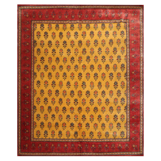 8'3'' x 9'10" Hand Knotted Wool Qashqaai Traditional 300 KPSI Oriental Area Rug Gold