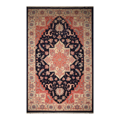11'8" x 17'10" Palace Hand Knotted Wool Romanian Herizz Oriental Area Rug Navy