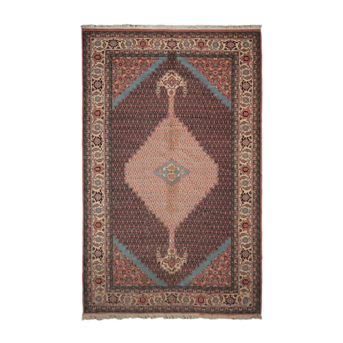 10' x 16'5'' Rare Romanian Hand Knotted 100% Wool Tabrizz Mahi Area Rug Ivory