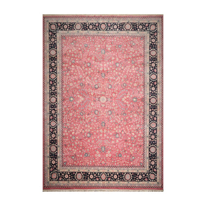 11'7" x 16'3" Rare Romanian Palace Size Hand Knotted Wool Kashaan Area Rug Pink