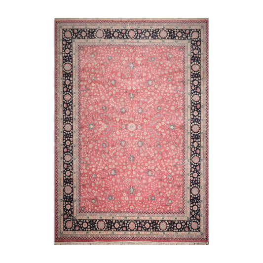11'7" x 16'3" Rare Romanian Palace Size Hand Knotted Wool Kashaan Area Rug Pink