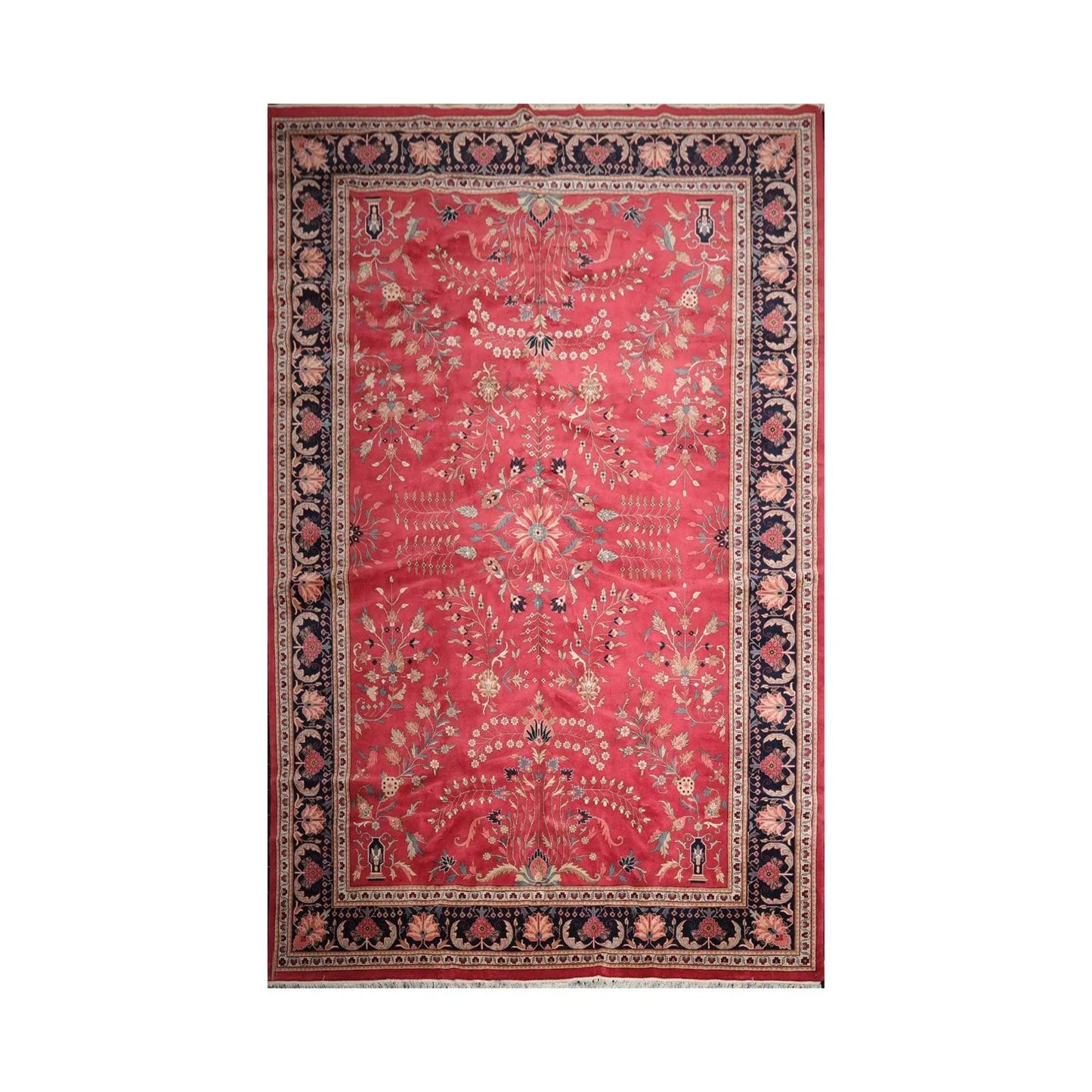 11' x 17' Palace Hand Knotted 100% Wool Romanian Saroukk 150 KPSI Area Rug Rose