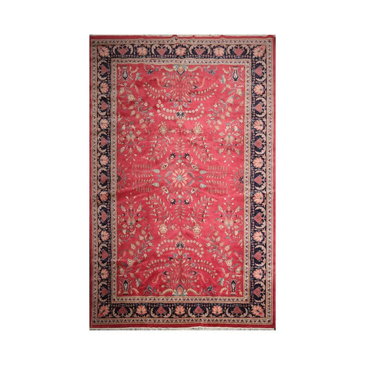11' x 17' Palace Hand Knotted 100% Wool Romanian Saroukk 150 KPSI Area Rug Rose