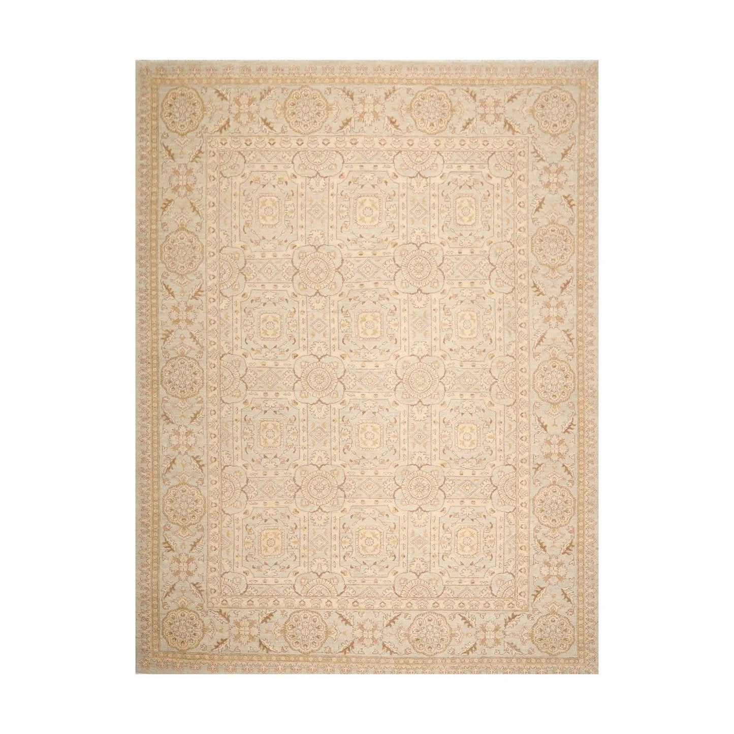 9' x 12' Hand Knotted 100% Wool Chobi Peshawar Oriental Area Rug Gray Beige