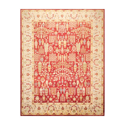 9'1" x 11'11" Hand Knotted 100% Wool Peshawar Traditional Oriental Area Rug Rust