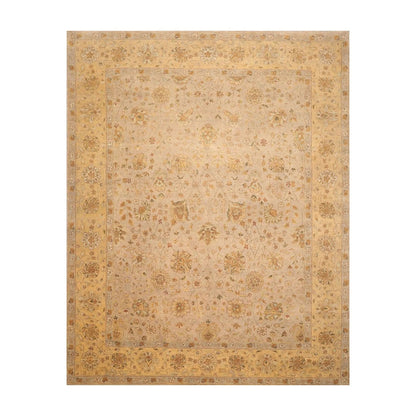 8'1'' x 10'3'' Hand Knotted 100% Wool Agra 150 KPSI Oriental Area Rug Taupe