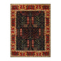 8x10 Navy, Orange Hand Knotted 100% Wool Arts and Craft Traditional Oriental Area Rug