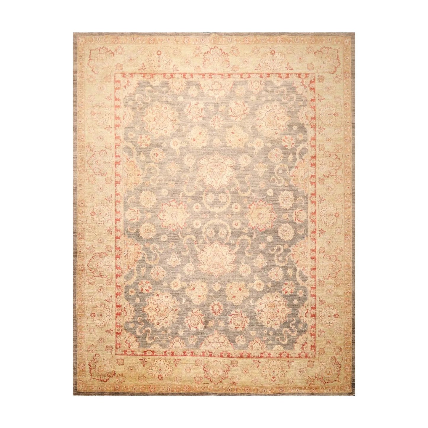 9'1'' x 12' Hand Knotted 100% Wool Peshawar Traditional Oriental Area Rug Gray