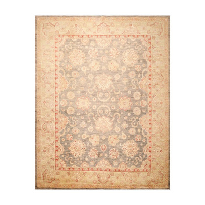 9'1'' x 12' Hand Knotted 100% Wool Peshawar Traditional Oriental Area Rug Gray