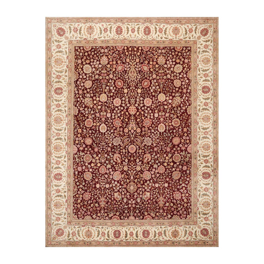 8'2" x 10'8" Hand Knotted Wool Sino Parsian 200 KPSI Oriental Area Rug Burgundy