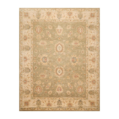 8' x 10'2" Hand Knotted 100% Wool Agra Traditional Oriental Area Rug Pistachio
