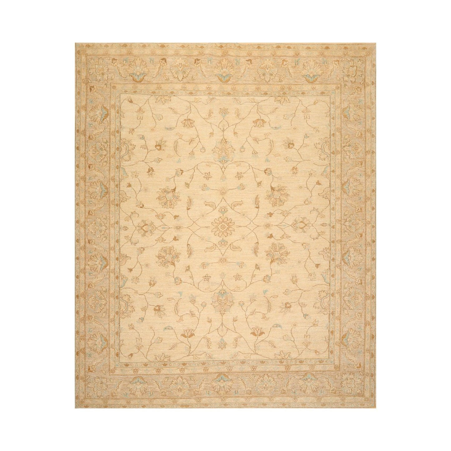 8'3" x 9'8" Hand Knotted 100% Wool Peshawar Traditional Oriental Area Rug Beige