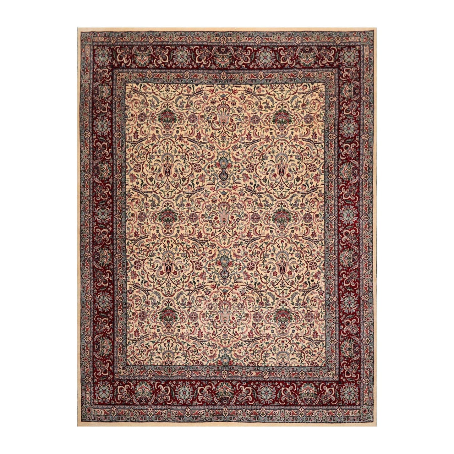 8' x 10'3" Hand Knotted Wool Pakpersian 16/18-300 KPSI Oriental Area Rug Ivory