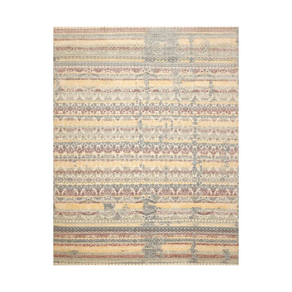 8x10 Ivory, Blue Hand Knotted 100% Wool Peshawar Transitional Oriental Area Rug